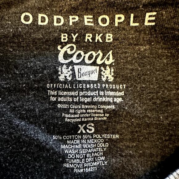 Odd People RKB Coors Banquet Rodeo Sweatshirt Burnout Acid Wash Gray XS - Picture 3 of 5